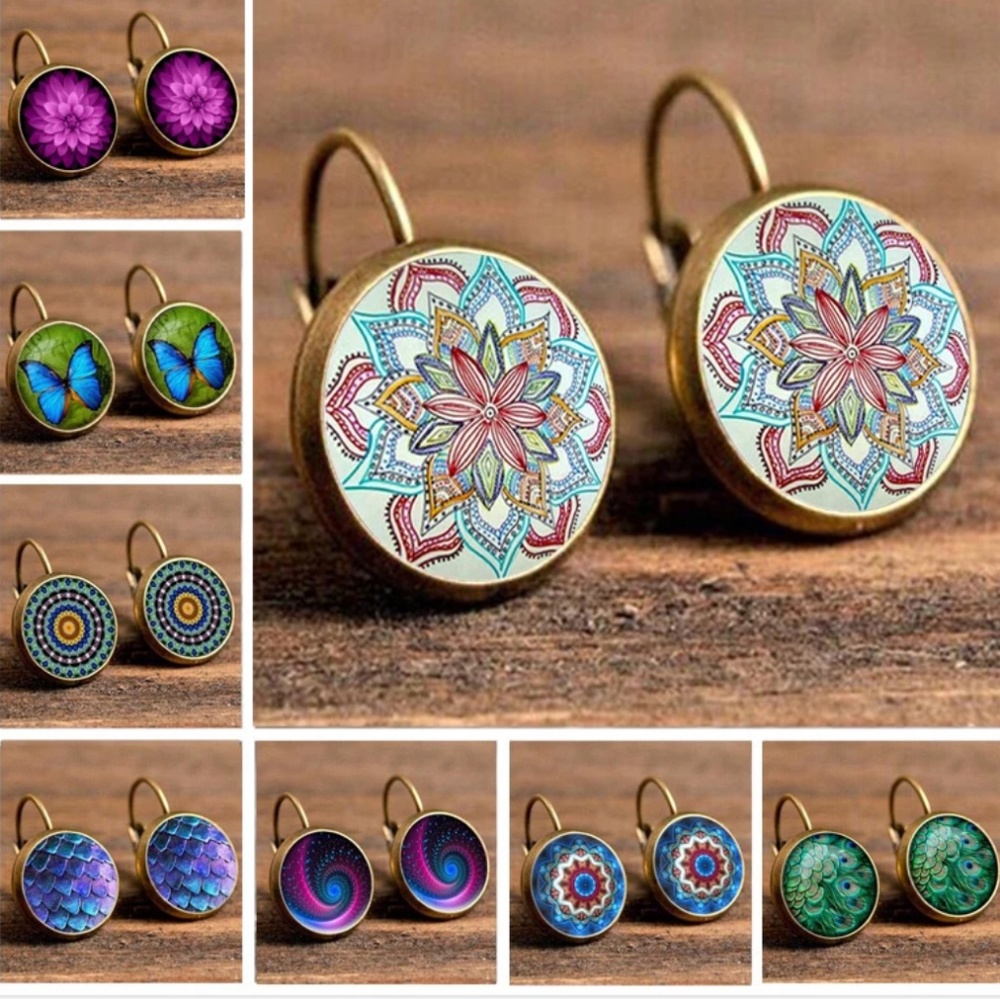 Vibrant Bohemian Round Drop Earrings - Picture 4 of 5